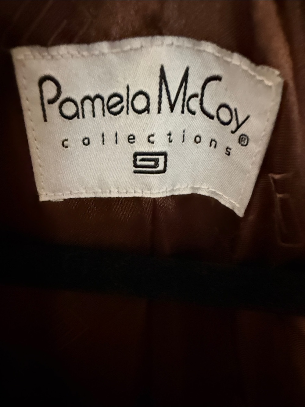 Pamela McCoy Faux Fur Brown Pea Coat with Dark Brown Accents - Picture 2 of 6